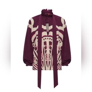 La DoubleJCerere geometric-print silk blouse